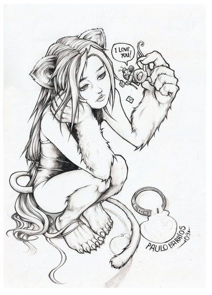 pin up catgirl