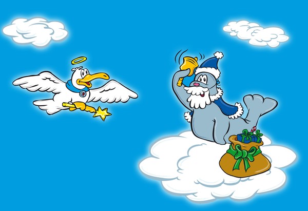 Seagull and seal