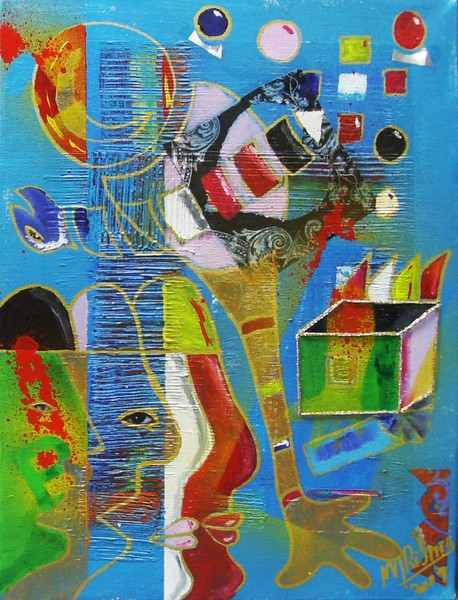 pequena TELA ACRILICA MISTA 140X30- BE YOU