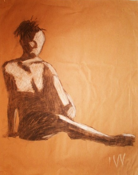 Life drawing sketch of girl
