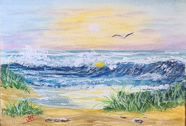 5X7. WATERCOLOR SEASCAPE