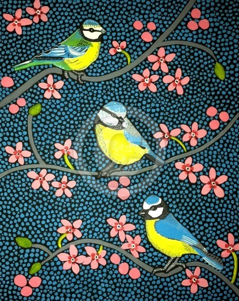 Blue Tits and blossom