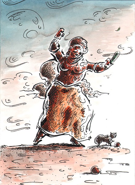 Woman with cat