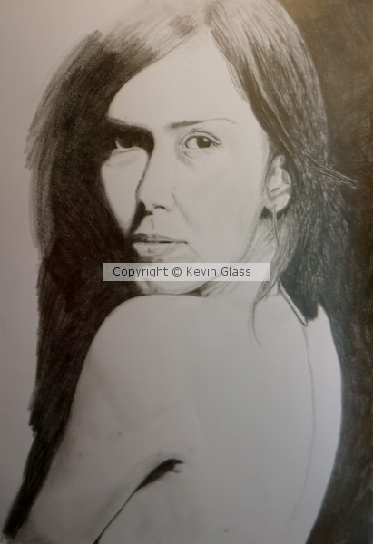 Nude - portrait - pencil