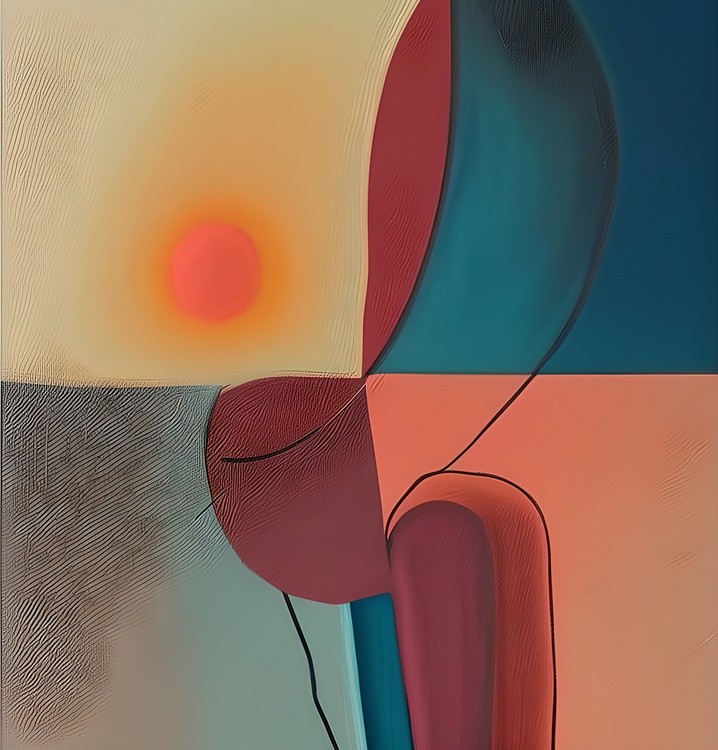 Abstract sun and landscape