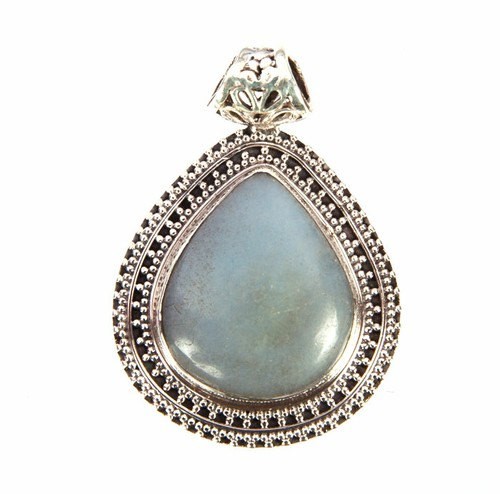 Handmade Sterling Silver Angelite Pendant