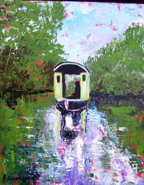 {sold Dec 2008}homage to monet with pallette knife