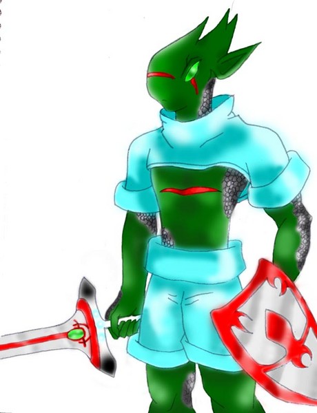 Slain the Tailess Lizard Warrior