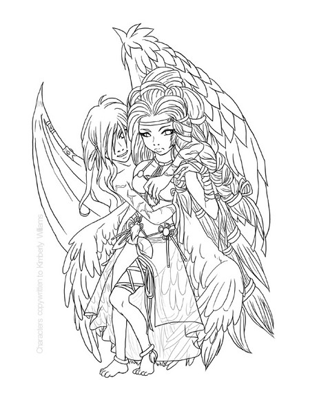 Demuses and Phoenixailia  Lineart
