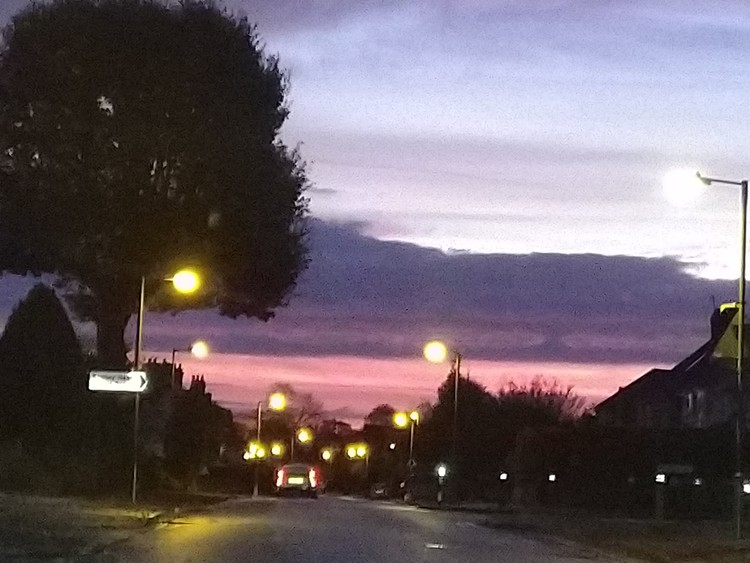 Sunrise on the way to university,7am
