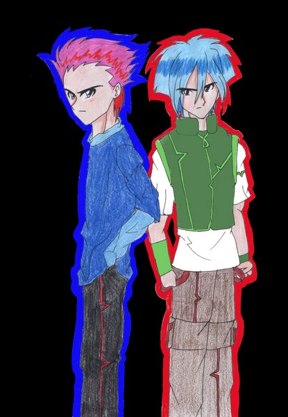Azure and Crimson