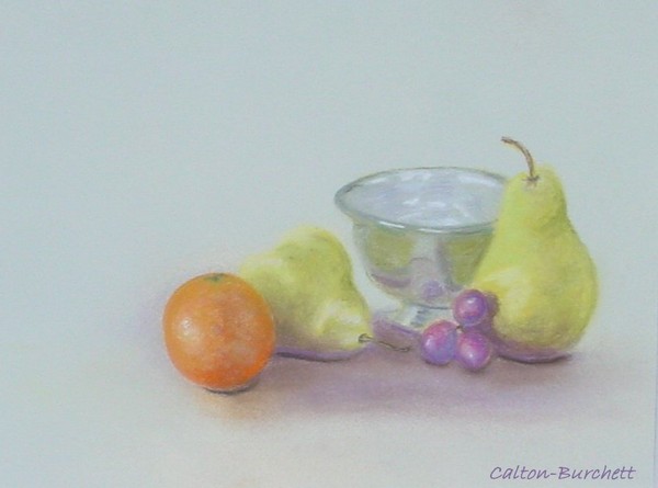 Silver bowl with fruit