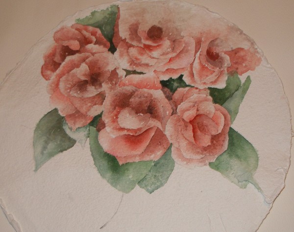 Roses in clear vase