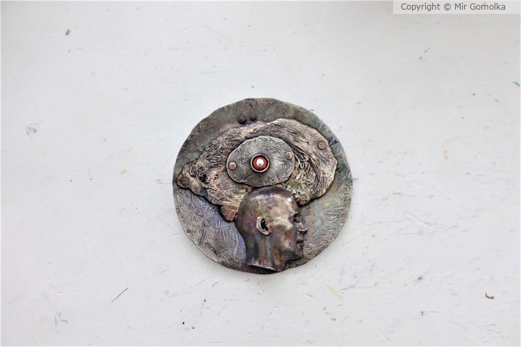 A man without a face Wearable ,Gomolka Art Studio. Man in Bronze Sculpture