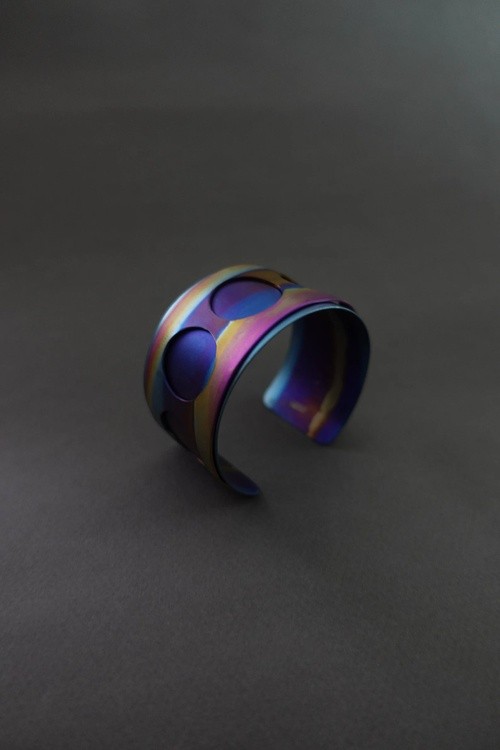 Wearable Art Anodized Titanium Bracelet Art- Fashion- Two in one Cuff .Get your own piece of art 