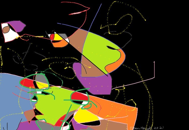 Painting with eyes closed No 2......or..... THE BEAT GOES ON...(C) 2021..ELTON HOUCK...