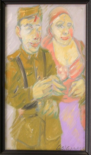 Soldier and his girlfriend in Spanish postwar