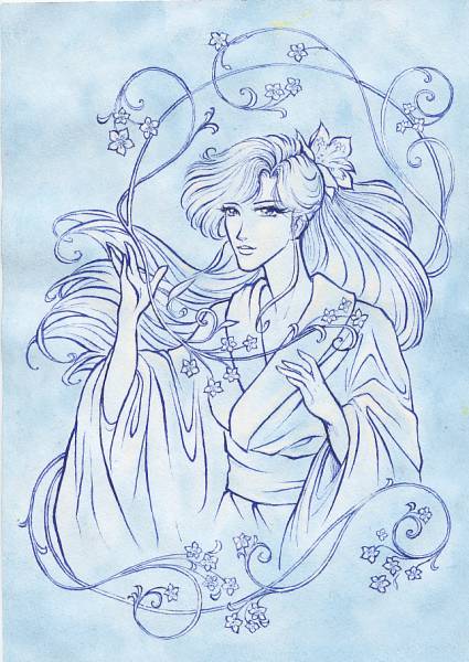 a girl in kimono