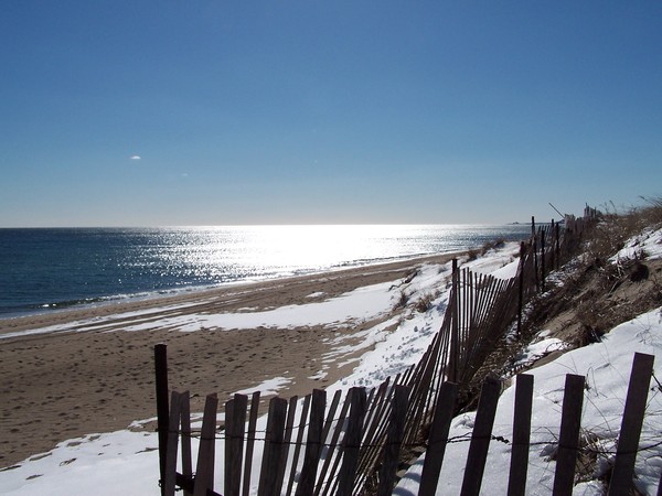 Snow Covered Beach in Winter