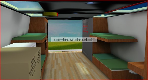 View of bunk area looking out