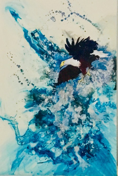 Splash of Fish Eagle