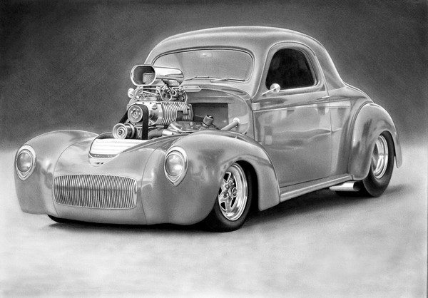 1940 Willy's coupe drawing