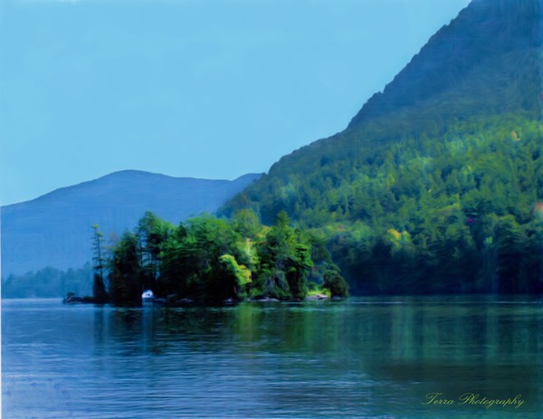 Cooper Island, Lake George, Oil painting