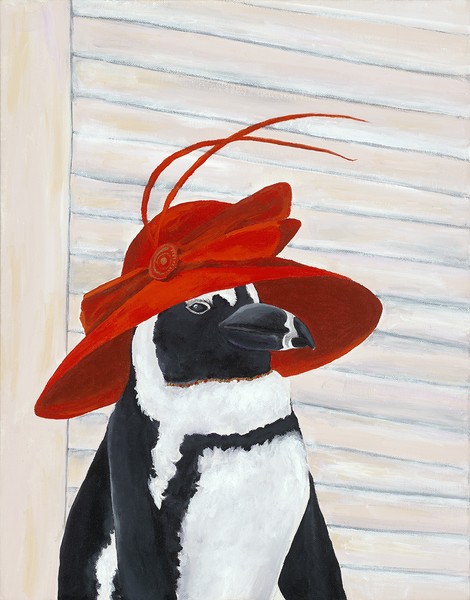 Penguin in red hat