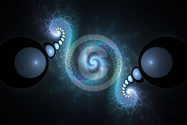 Twin System Abstract Fractal Design