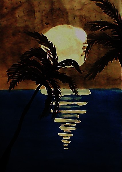Reflection of Moon on water