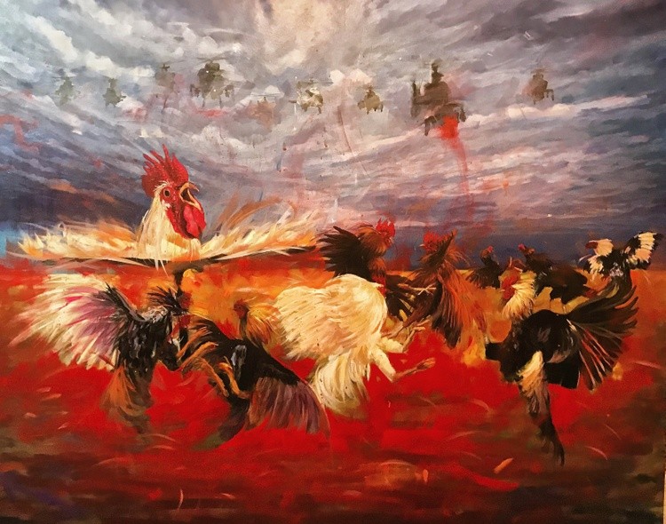 roosters fighting