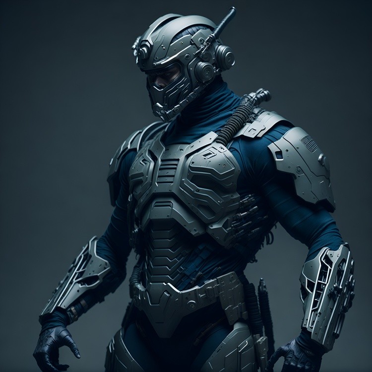 soldado do futurista ciborgue