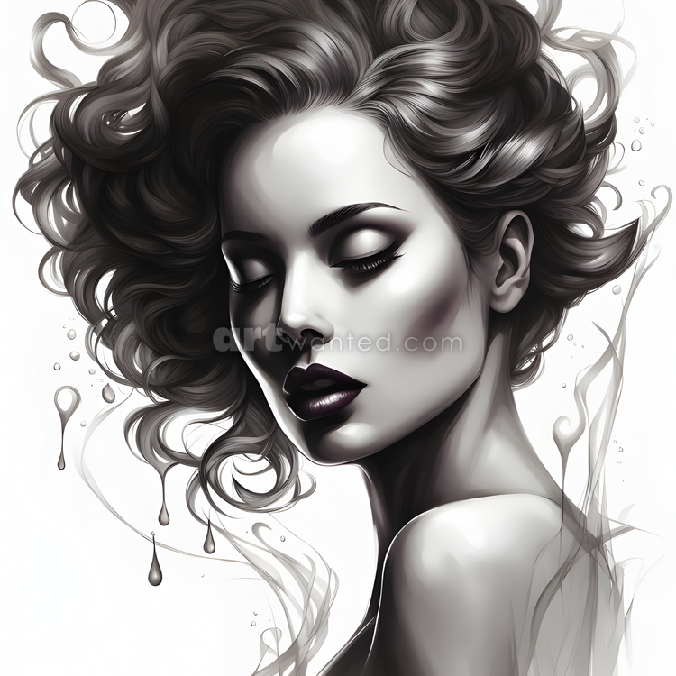 Woman Black and White Splash