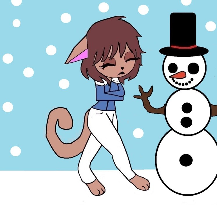 snowflacky the cat out in the cold