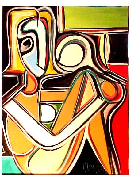 seated nude black