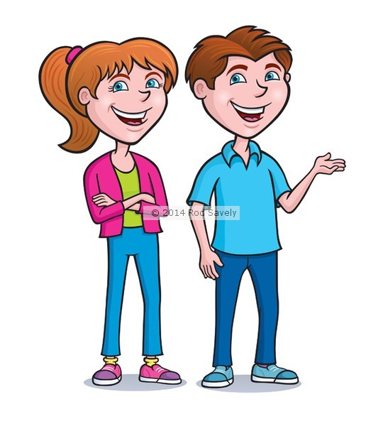 Two Teens Standing and Smiling