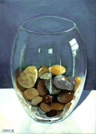 River Rocks in a Glass Vase
