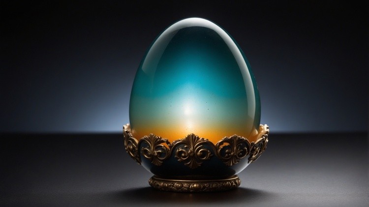 Radiant Horizon Crystal Egg Art Piece