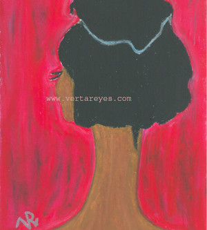 Woman with back turned print