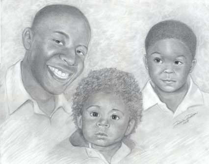 Fathers Day Gift for Dad Pencil Portrait Drawing