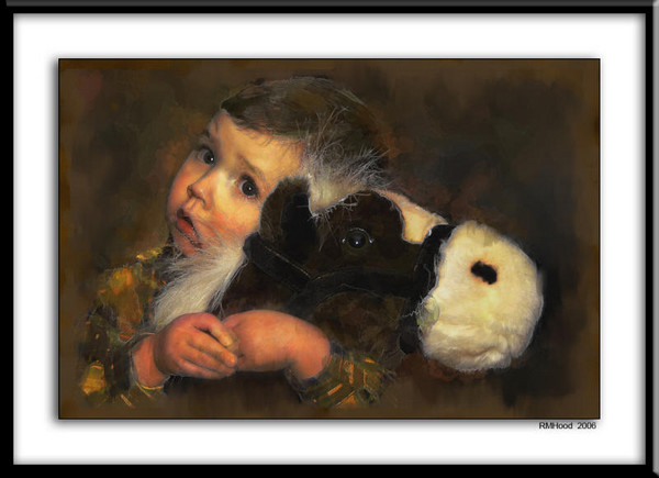 Little boy with stuffed horse