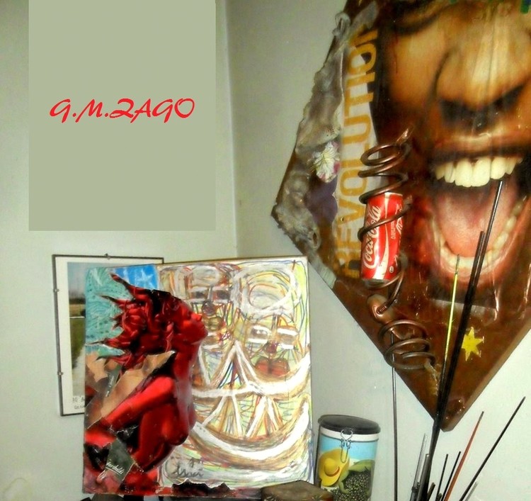 Un angolo dello studio d'artista.