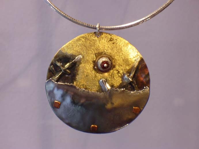 Sunrise in Japan , Necklaces (SOLD) Gold Titanium  Gomolka Art Studio Line