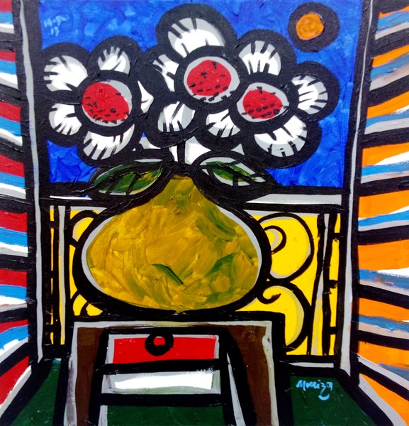 VASO, FLORES E JANELA