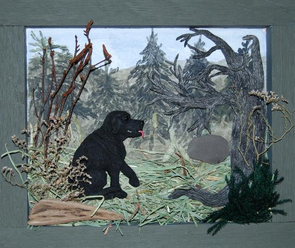 Rustic Labrador Scene