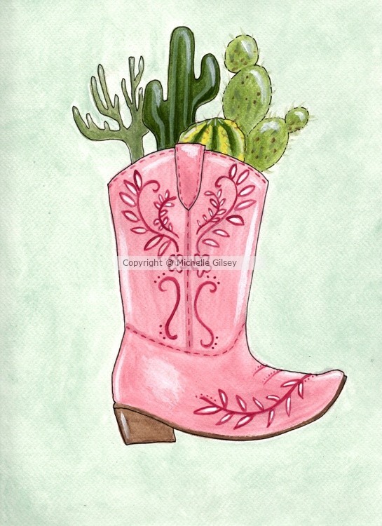 Cowgirl Boot Cacti 