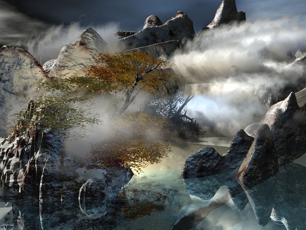 Cloud Falls in the Low Light