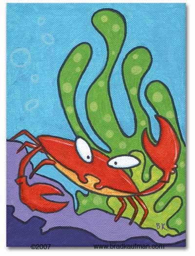 crab and coral