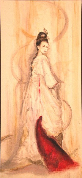 Geisha watercolor painting