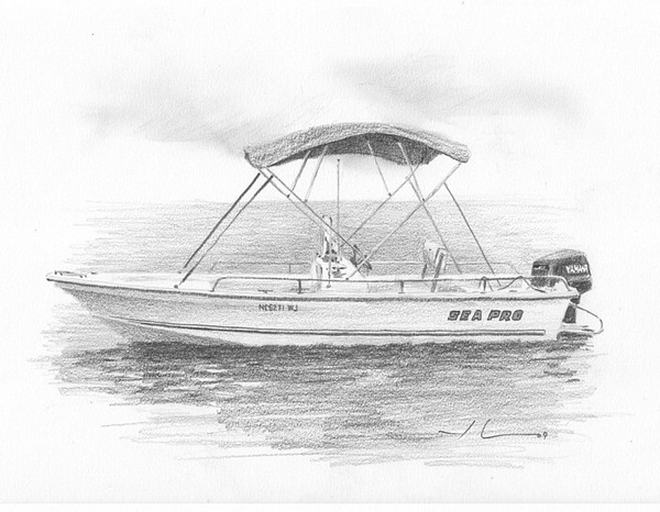 wp-lg fishing boat drawing by mike theuer | ArtWanted.com